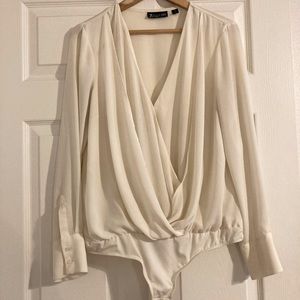 New York & Co. : Cream Bodysuit